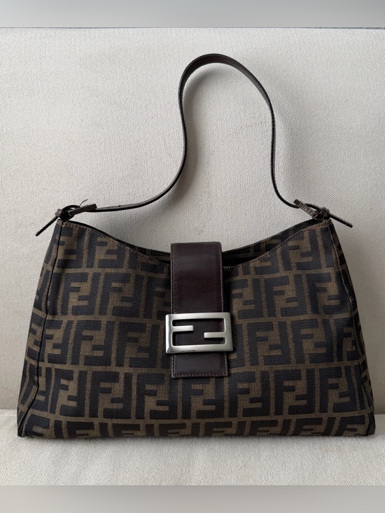 Fendi Handbags - Fendi Brown Zucca Leather Shoulder Bag